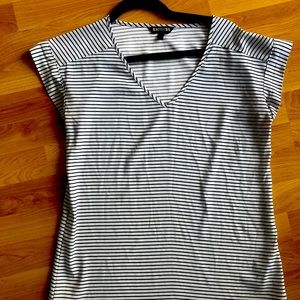 Express black and white stripe top